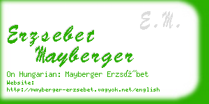 erzsebet mayberger business card